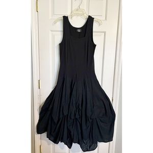 Zashi,  Black Bubble Dress Sleeveless Size L, skirt lined
